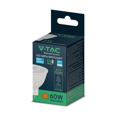 Żarówka LED V-TAC SAMSUNG CHIP 6W GU5.3 MR16 12V 38st VT-257 4000K 455lm 5 Lat Gwarancji