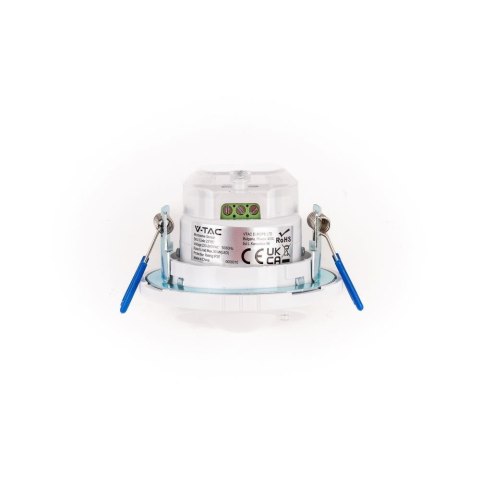 Czujnik ruchu mikrofalowy V-TAC sufitowy podtynkowy 360st fi80 1200W biały VT-80360 5 lat gwarancji