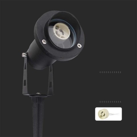 Oprawa Gruntowa Ogrodowa Wbijana Aluminium GU10 Czarna z daszkiem IP65 V-TAC VT-1126 3 Lata Gwarancji Oprawa Gruntowa Ogrodowa Wbijana Aluminium GU10 Czarna z daszkiem IP65 V-TAC VT-1126 3 Lata Gwarancji