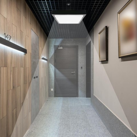 Plafon V-TAC 18W LED kwadrat 30x30cm natynkowy pilot czujnik ruchu IP44 czarny VT-8618S 4000K 1830lm