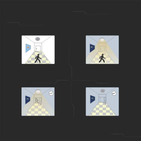 Plafon V-TAC 18W LED kwadrat 30x30cm natynkowy pilot czujnik ruchu IP44 czarny VT-8618S 4000K 1830lm