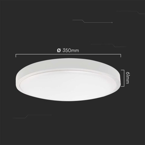 Plafon V-TAC 36W LED SAMSUNG CHIP okrągły 35cm natynkowy IP44 biały VT-8630 4000K 3820lm 5 lat gwarancji