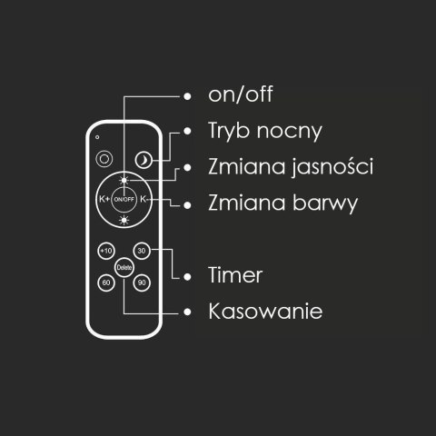 Plafon V-TAC 40W ELEGANT fi.40cm CCT Pilot TIMER VT-8563 3000K-6500K 4000lm Plafon V-TAC 40W ELEGANT fi.40cm CCT Pilot TIMER VT-8563 3000K-6500K 4000lm