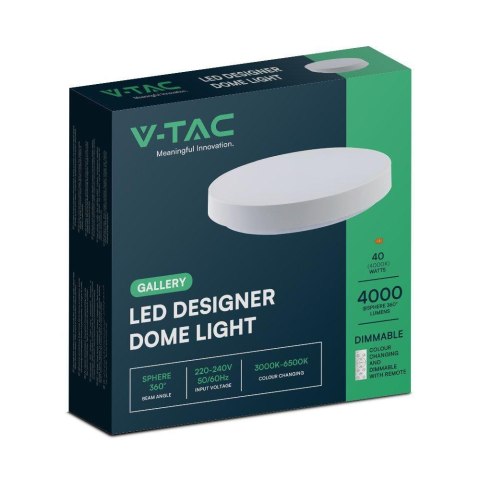 Plafon V-TAC 40W ELEGANT fi.40cm CCT Pilot TIMER VT-8563 3000K-6500K 4000lm Plafon V-TAC 40W ELEGANT fi.40cm CCT Pilot TIMER VT-8563 3000K-6500K 4000lm