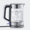 SEVERIN CZAJNIK ELEKTRYCZNY SZKŁO-STAL, 1,7L, ZAKRYTA GRZAŁKA, KONTROLER STRIX, WNĘKA NA PRZEWÓD, WSKAŹNIK WODY, 2200W WK3420