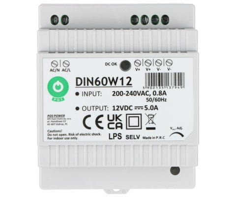 ZASILACZ IMPULSOWY DIN60W12 POS ZASILACZ IMPULSOWY DIN60W12 POS