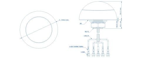 ANTENA PR1KCO28 COMBO LTE GNSS Wi-Fi Teltonika ANTENA PR1KCO28 COMBO LTE GNSS Wi-Fi Teltonika