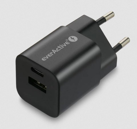 ŁADOWARKA SIECIOWA everActive GaN SC-390QB 30W 1xUSB-C 1xUSB-A PD PPS ŁADOWARKA SIECIOWA everActive GaN SC-390QB 30W 1xUSB-C 1xUSB-A PD PPS