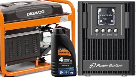 ZESTAW AWARYJNEGO ZASILANIA AGREGAT DAEWOO GDA 3500E + UPS POWERWALKER VFI 1000 AT FR ZESTAW AWARYJNEGO ZASILANIA AGREGAT DAEWOO GDA 3500E + UPS POWERWALKER VFI 1000 AT FR